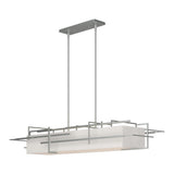 Etch Linear Suspension in Vintage Platinum, Flax Shade by Hubbardton Forge