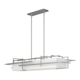 Etch Linear Suspension in Vintage Platinum, Natural Anna Shade by Hubbardton Forge