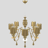 Eva Chandelier By Masiero, S8, Finish: Gold Leaf, , | Casa Di Luce Lighting