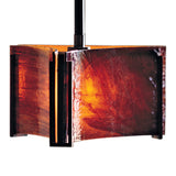 Exos Delta Mini Pendant, shown in Black, Topaz Glass, by Hubbardton Forge