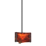 Exos Delta Mini Pendant in Black, Topaz Glass by Hubbardton Forge