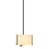 Exos Delta Mini Pendant in Natural Iron, Amber Swirl Glass by Hubbardton Forge