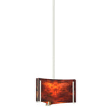 Exos Delta Mini Pendant in Sterling, Topaz Glass by Hubbardton Forge