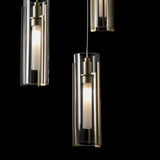Exos Glass 5-Light Pendant detail in Modern Brass, Clear Glass, Standard, by Hubbardton Forge