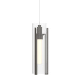 Exos Glass Low Voltage Mini Pendant in Dark Smoke, Clear Glass by Hubbardton Forge