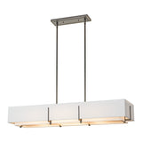 Exos Rectangular Linear Suspension in Natural Iron, Natural Anna Inner and Outer by Hubbardton Forge