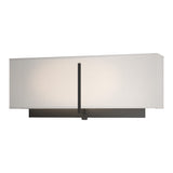 Exos Rectangular Wall Sconce in Black, Flax Shade by Hubbardton Forge