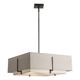 Exos Square Double Shade Pendant lifestyle view by Hubbardton Forge