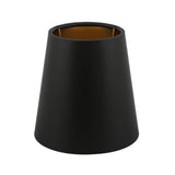 Uppsala Double Wall Light by Mullan Lighting - Black With Gold Inner fabric shade