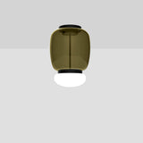 Faro Ceiling Light By Vistosi, Size: Medium, Color: Old Green, Finish: Matte Black