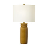 Feikudo Table Lamp — 15", White Linen, Cracked Honey