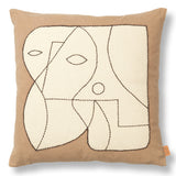 Figure Cushion Dark Taupe Off White By Ferm Living