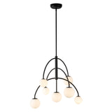 Fiona Chandelier — Matte Black/Opal Glass