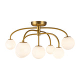 Fiona Flush Mount — 27 Inch, Brushed Gold/Opal Glass