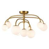 Fiona Flush Mount — 33 Inch, Brushed Gold/Opal Glass