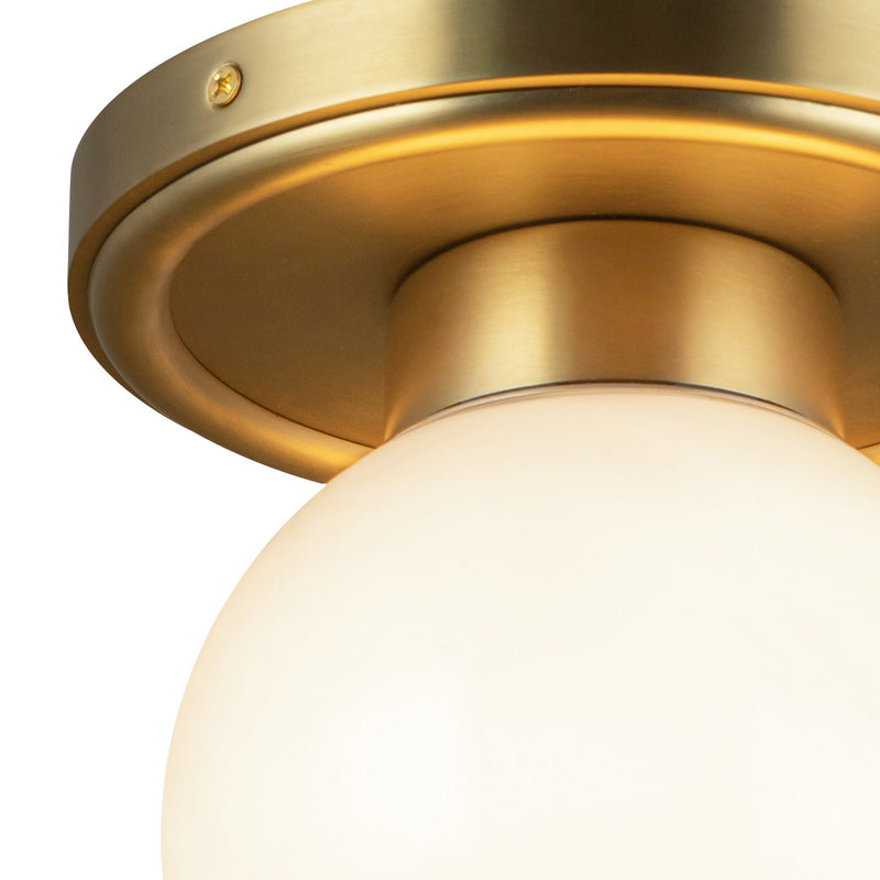 Fiore Ceiling Light Brushed Gold Glossy Opal Glass By Alora Detailed View