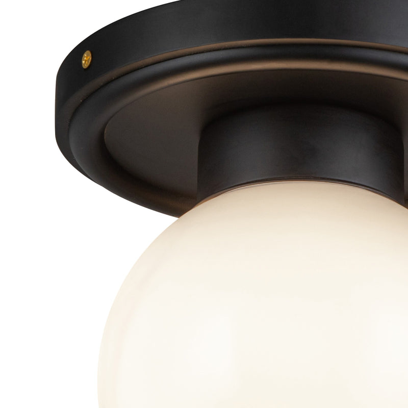 Fiore Ceiling Light Black Matte Glossy Opal Glass By Alora Detailed View