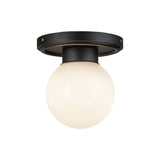 Fiore Ceiling Light Black Matte Glossy Opal Glass By Alora