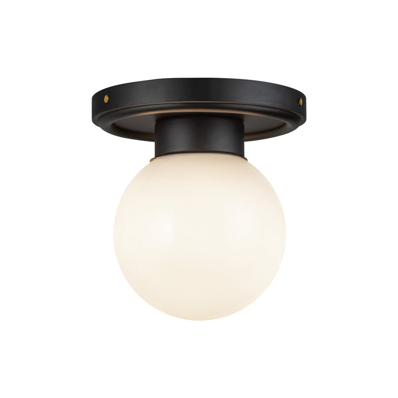 Fiore Ceiling Light Black Matte Glossy Opal Glass By Alora