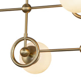 Fiore Chandelier Brushed Gold Glossy Opal Glass By Alora Detailed View