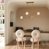 Fiore Chandelier Brushed Gold Glossy Opal Glass By Alora Lifestyle View