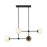 Fiore Chandelier Matt Black Glossy Opal Glass By Alora