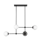 Fiore Chandelier Matt Black Glossy Opal Glass Without Light By Alora