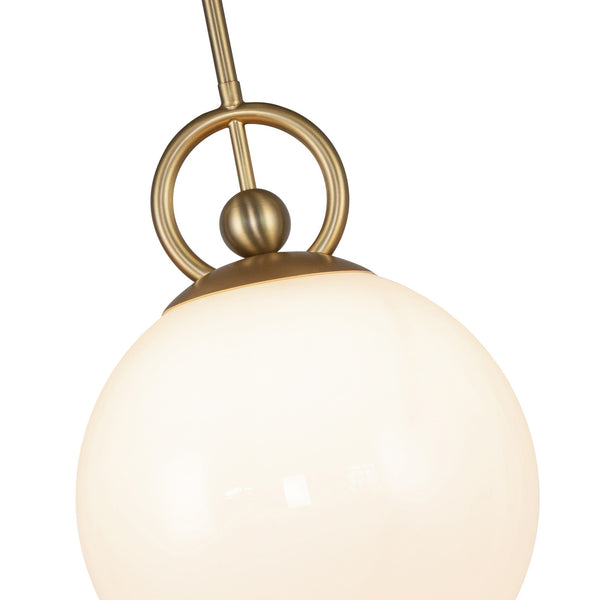 Fiore Pendant Light Brushed Gold Glossy Opal By Alora Detaile View