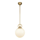 Fiore Pendant Light Brushed Gold Glossy Opal By Alora