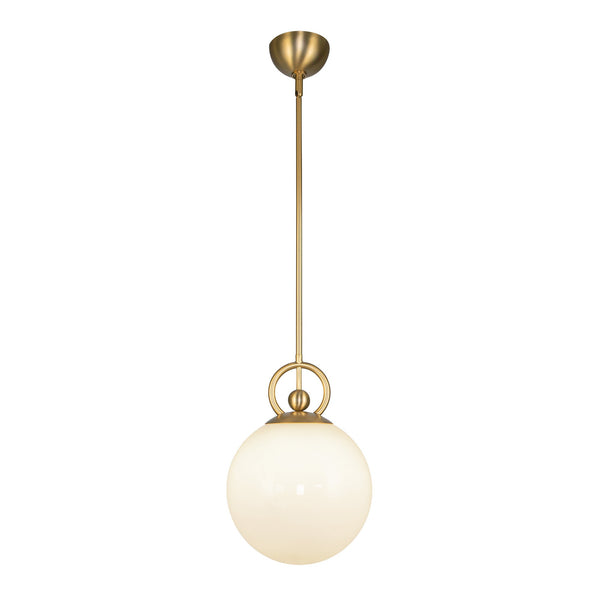 Fiore Pendant Light Brushed Gold Glossy Opal By Alora
