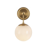 Fiore Wall Sconce Brushed Gold Glossy Opal Glass 1 Light By Alora Upside View