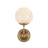 Fiore Wall Sconce Brushed Gold Glossy Opal Glass 1 Light By Alora