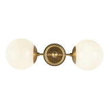 Fiore Wall Sconce Brushed Gold Black Opal Glass 2 Light By Alora