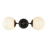 Fiore Wall Sconce Matte Black Black Opal Glass 2 Light By Alora