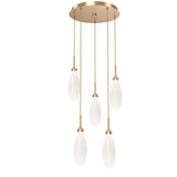 Fiori Multi-Light Pendant By Hammerton, Number Of Lights: 5 Light, Finish: Novel Brass