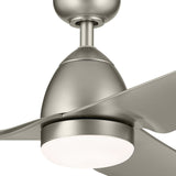 Fit 54” Outdoor Ceiling Fan Painted Brushed Nickel Silver By Kichler - Detailed View