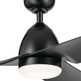 Fit 54” Outdoor Ceiling Fan Satin Black Satin Black By Kichler - Detailed View