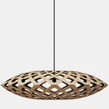Flax Pendant Light Bamboo Black 1 Side Inside 31 Inch By David Trubridge