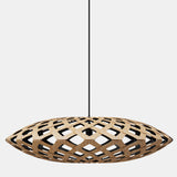 Flax Pendant Light Bamboo Black 1 Side Inside 59 Inch By David Trubridgede