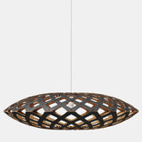 Flax Pendant Light Black 1 Side Outside Bamboo 31 Inch By David Trubridge