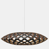 Flax Pendant Light Black 1 Side Outside Bamboo 59 Inch By David Trubridge
