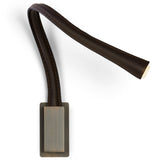 Flexiled Leather Wall Task Light Small Satin Bronze Dark Brown By Contradi