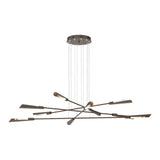 Flight 10-Light Chandelier Large in Bronze, Bronze by Hubbardton Forge