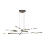 Flight 10-Light Chandelier Large in Bronze, Sterling by Hubbardton Forge