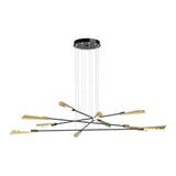 Flight 10-Light Chandelier Large in Ink, Modern Brass by Hubbardton Forge