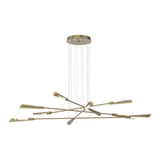 Flight 10-Light Chandelier Large in Soft Gold, Soft Gold by Hubbardton Forge