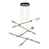 Flight 10-Light Chandelier Small, shown in Dark Smoke, Sterling, by Hubbardton Forge
