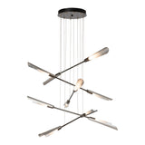 Flight 10-Light Chandelier Small, shown in Dark Smoke, Sterling, by Hubbardton Forge