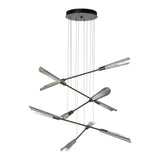 Flight 10-Light Chandelier Small, shown in Dark Smoke, Sterling, by Hubbardton Forge
