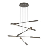 Flight 10-Light Chandelier Small in Dark Smoke, Dark Smoke by Hubbardton Forge